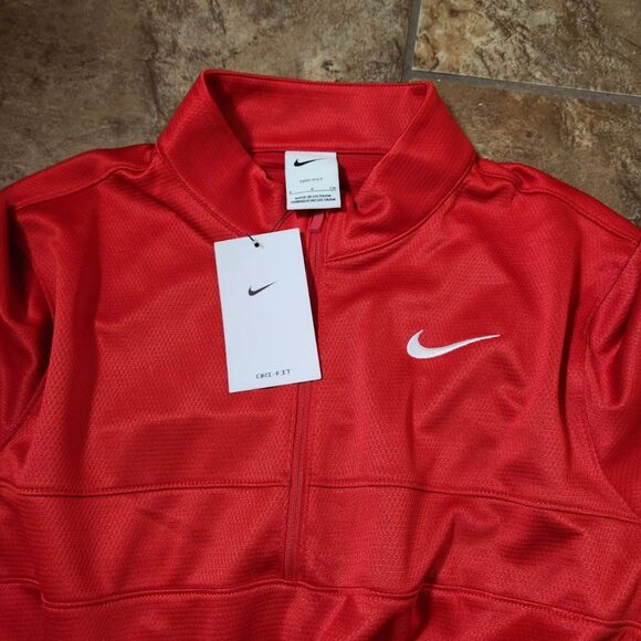 Nike Dri-Fit Golf Shirt – Men’s Small, Red, 1/4 Zip Long Sleeve, Unworn - Picture 4 of 10